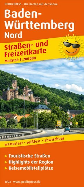 PublicPress Straßen- und FreizeitkarteBaden-Württemberg-Nord main product photo