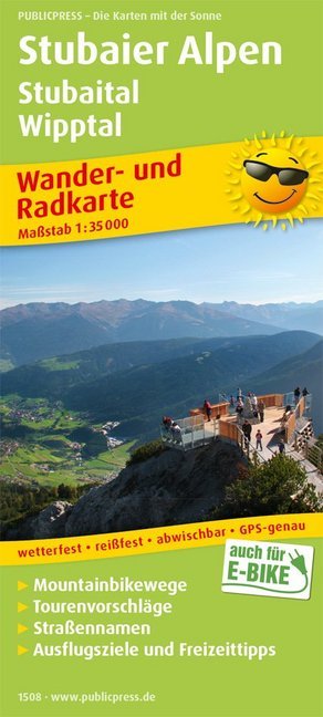 PublicPress Wander- und Radkarte Stubaier Alpen, Stubaital, Wipptal main product photo