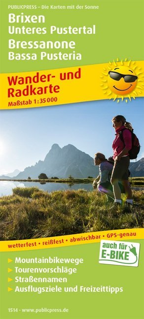 PublicPress Wander- und Radkarte Brixen, Unteres Pustertal / Bressanone, Bassa Pusteria main product photo