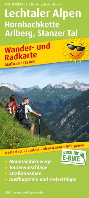 PublicPress Wander- und Radkarte Lechtaler Alpen, Hornbachkette, Arlberg, Stanzer Tal main product photo