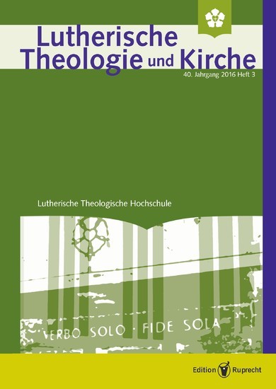Lutherische Theologie und Kirche 3/2016 - Einzelkapitel main product photo