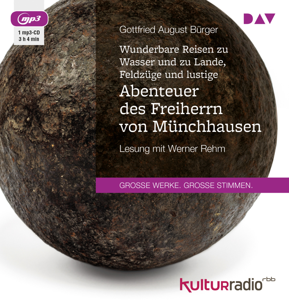 Wunderbare Reisen zu Wasser und zu Lande, Feldzüge und lustige Abenteuer des Freiherrn von Münchhausen, 1 Audio-CD, 1 MP3 main product photo