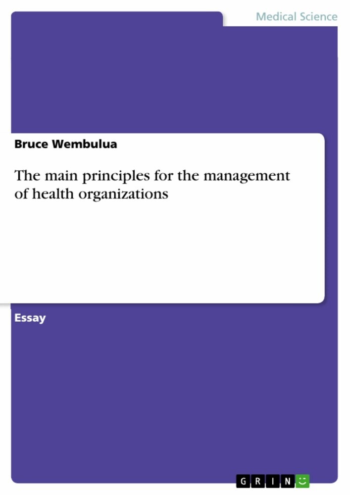 The main principles for the management of health organizations main product photo