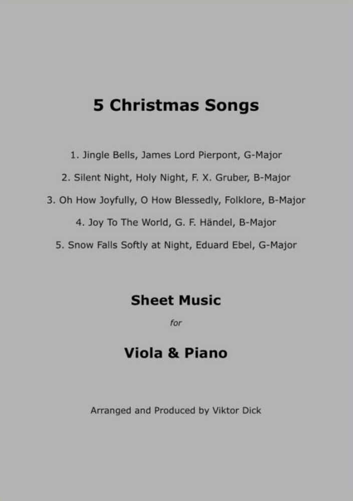 5 Christmas Songs - Sheet Music for Viola & Piano main product photo