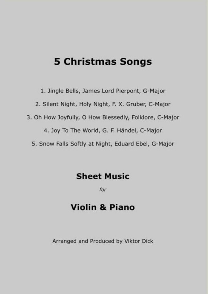5 Christmas Songs Sheet Music for Violin & Piano main product photo