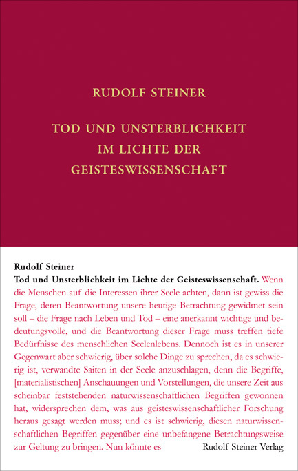 Tod und Unsterblichkeit im Lichte der Geisteswissenschaft main product photo