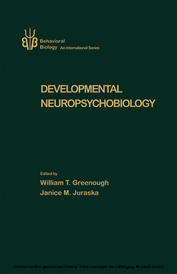 Development Neuropsychobiology main product photo