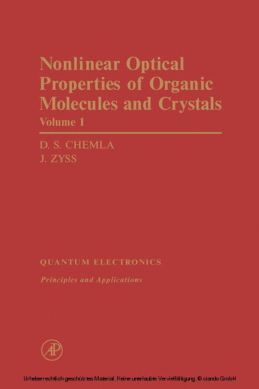 Nonlinear Optical Properties of Organic Molecules and Crystals V1 main product photo