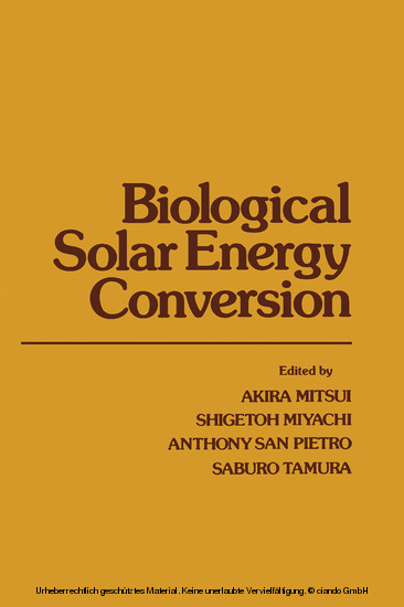 Biological Solar Energy Conversion main product photo