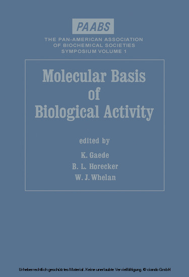 Molecular Basis of Biological Activity main product photo