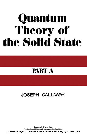 Quantum Theory of the Solid State A main product photo