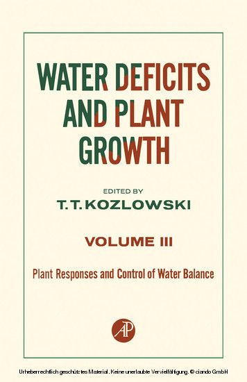 Plant Responses and Control of Water Balance main product photo