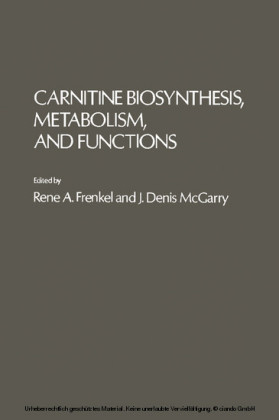 Carnitine Biosynthesis Metabolism, And Functions