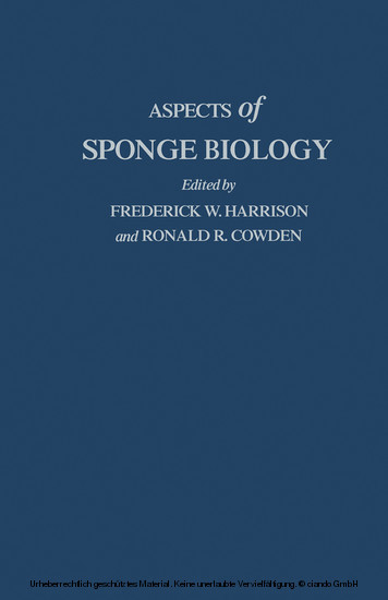 Aspects of Sponge Biology main product photo