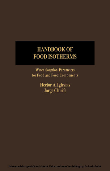 Handbook of Food Isotherms: Water Sorption Parameters For Food And Food Components main product photo