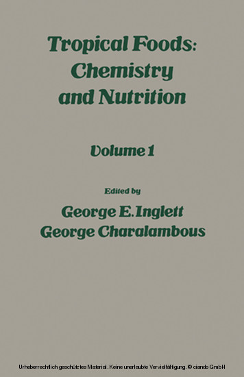 Tropical Food: Chemistry and Nutrition V1 main product photo