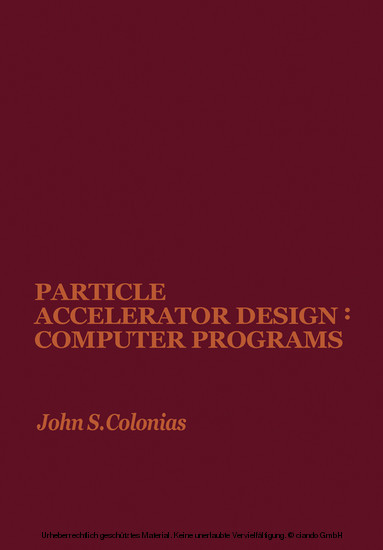 Particle Accelerator Design: Computer Programs main product photo