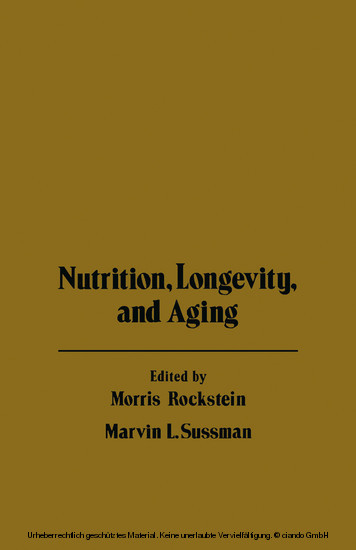 Nutrition Longevity, and Aging main product photo