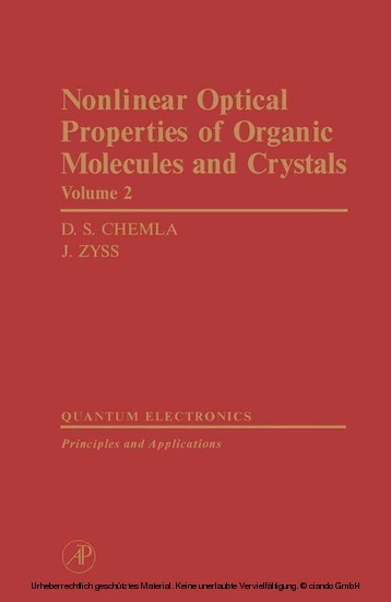 Nonlinear Optical Properties of Organic Molecules and Crystals V2 main product photo