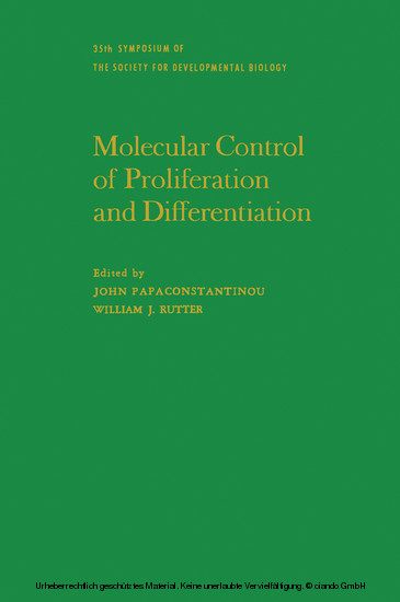 Molecular Control of Proliferation and Differentiation main product photo