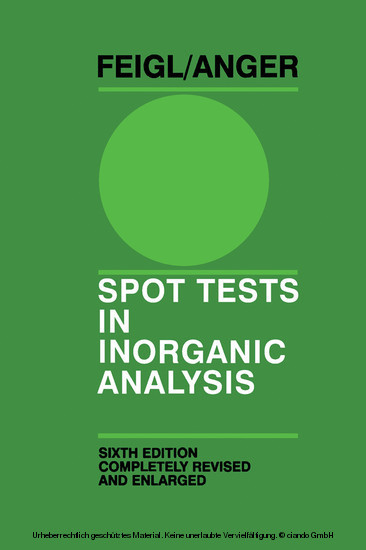 Spot Tests in Inorganic Analysis main product photo
