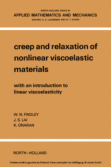 Creep And Relaxation Of Nonlinear Viscoelastic Materials With An Introduction To Linear Viscoelasticity main product photo