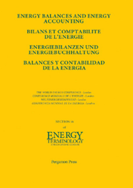 Energy Balances and Energy Accounting main product photo