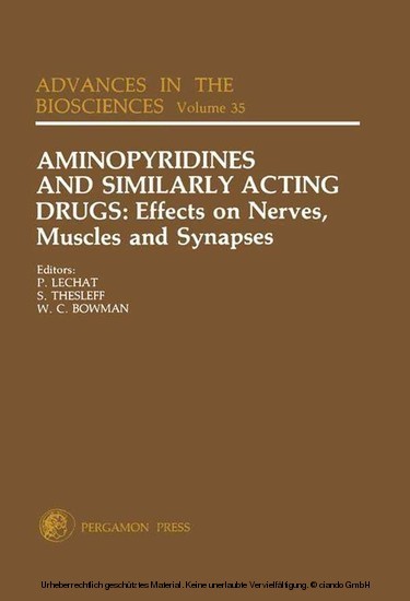 Aminopyridines and Similarly Acting Drugs: Effects on Nerves, Muscles and Synapses main product photo