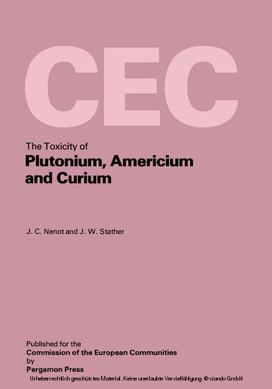 The Toxicity of Plutonium, Americium and Curium main product photo