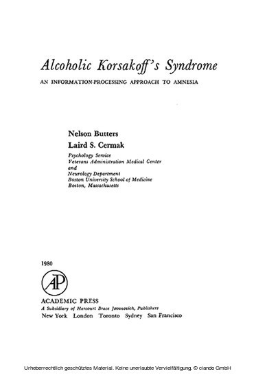 Alcoholic Korsakoff's Syndrome main product photo