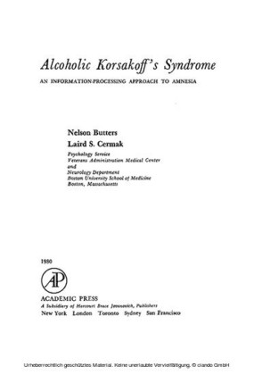 Alcoholic Korsakoff's Syndrome