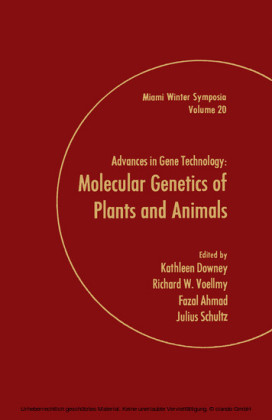 Advances in Gene Technology: Molecular Genetics of Plants and Animals
