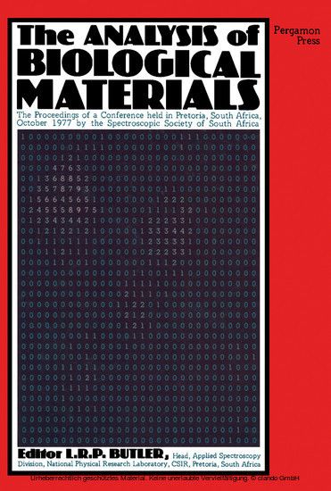 The Analysis of Biological Materials main product photo