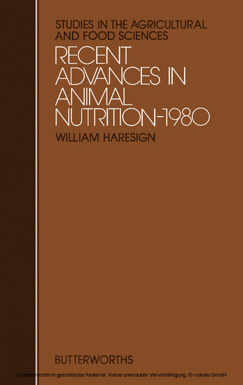 Recent Advances in Animal Nutrition - 1980 main product photo