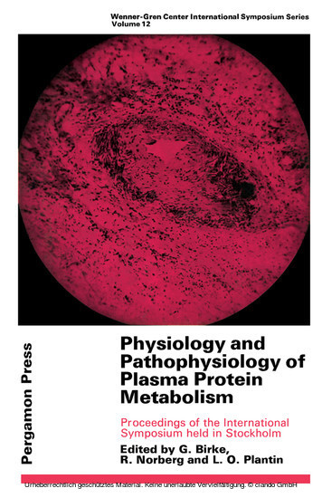 Physiology and Pathophysiology of Plasma Protein Metabolism main product photo