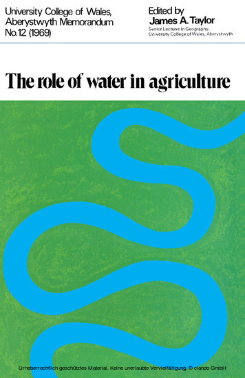 The Role of Water in Agriculture main product photo
