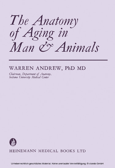 The Anatomy of Aging in Man and Animals main product photo