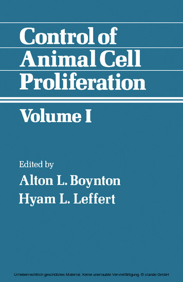 Control of Animal Cell Proliferation main product photo