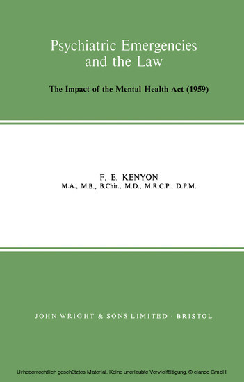 Psychiatric Emergencies and the Law main product photo