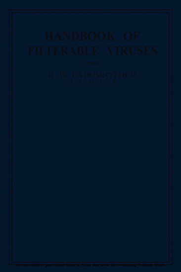 Handbook of Filterable Viruses main product photo