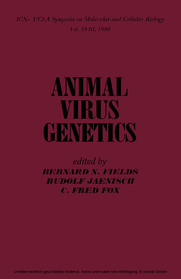 Animal Virus Genetics main product photo