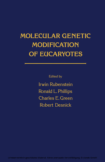 Molecular Genetic Modification of Eucaryotes main product photo
