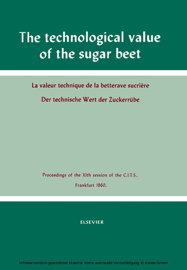 The Technological Value of the Sugar Beet main product photo
