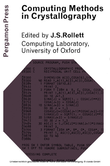 Computing Methods in Crystallography main product photo