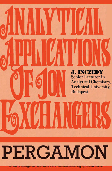 Analytical Applications of Ion Exchangers main product photo