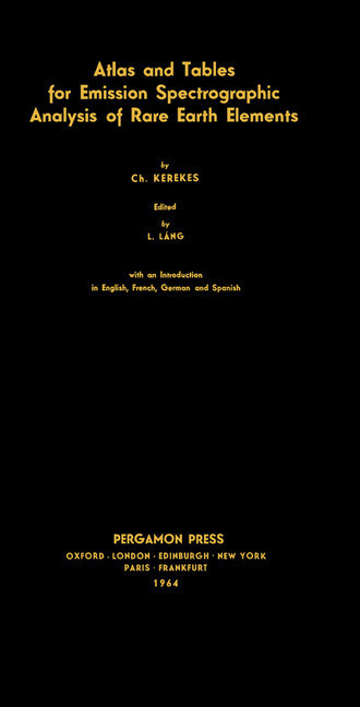 Tables for Emission Spectrographic Analysis of Rare Earth Elements main product photo
