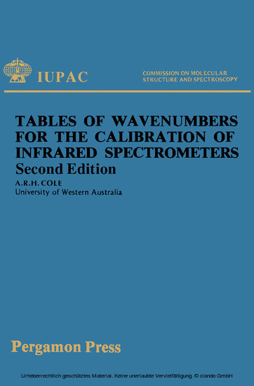 Tables of Wavenumbers for the Calibration of Infrared Spectrometers main product photo