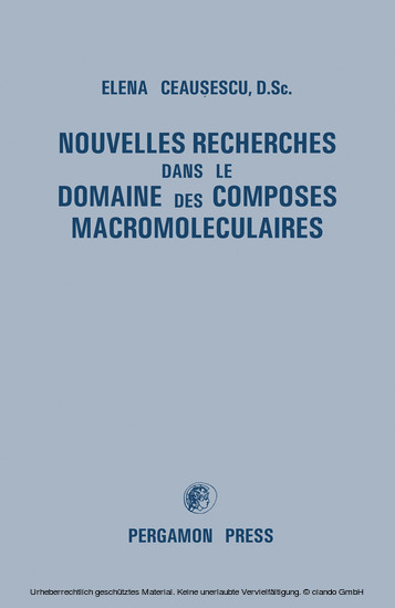 Nouvelles Recherches dans le Domaine des Composes Macromoleculaires main product photo