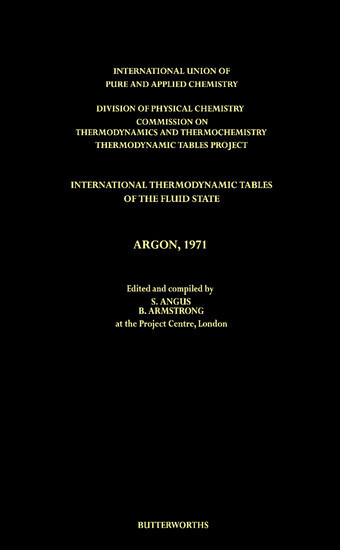 International Thermodynamic Tables of the Fluid State, Argon, 1971 main product photo