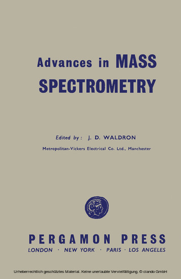 Advances in Mass Spectrometry main product photo